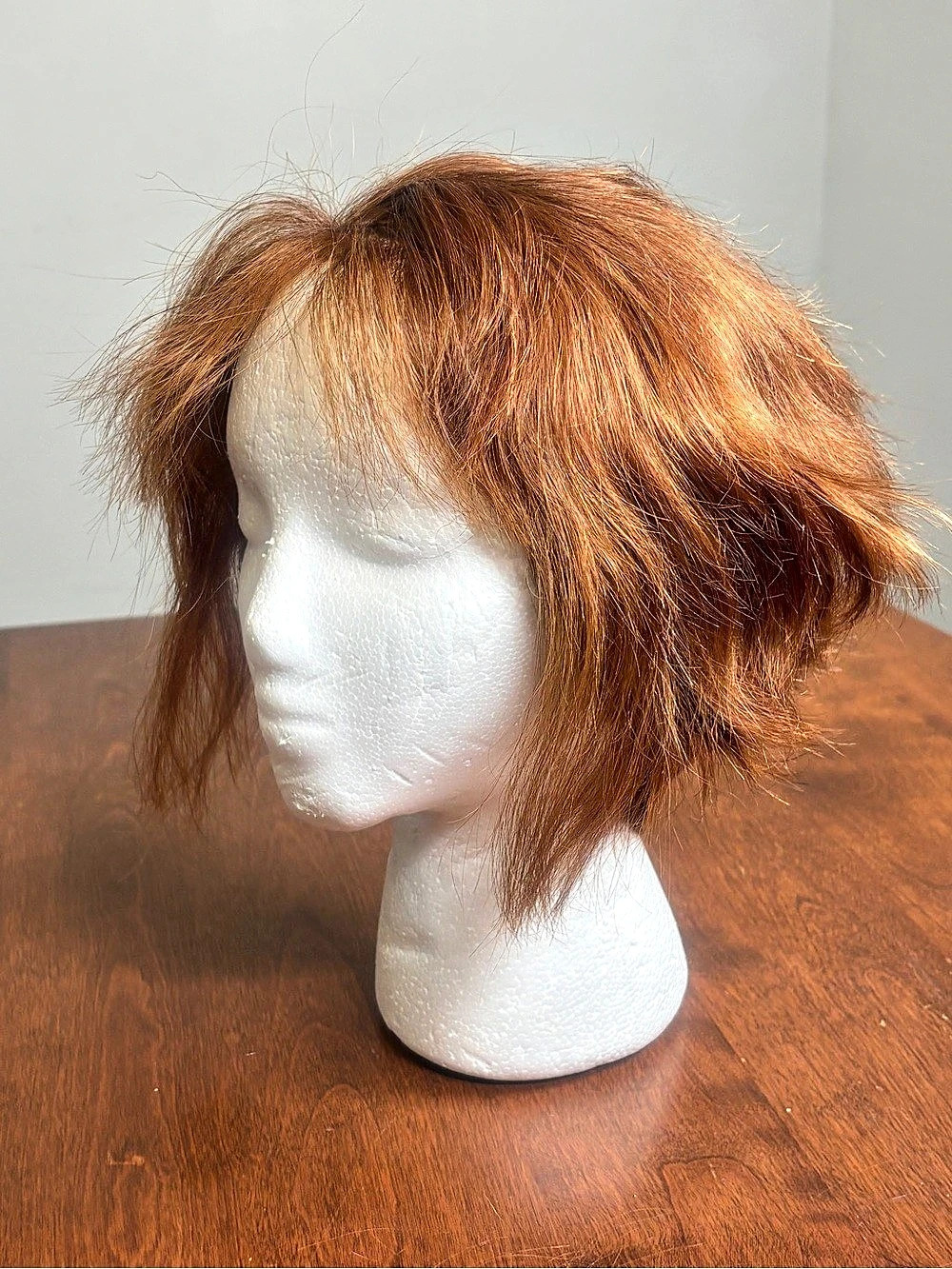 🔥 LUXURY CAP 🔥 Copper Ginger Asymmetric Bob Monofilament Wig